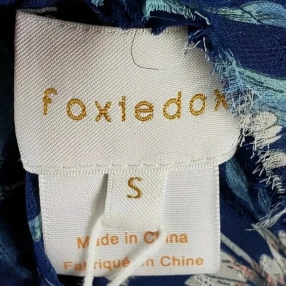 Foxiedox Women's Sleeveless Ruffle Blue Floral Print Dress Size S NWT $135.70 - Picture 10 of 11